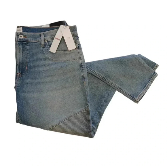 Hudson Ethan Biker Skinny Medium Wash Denim Jeans Size 42 - Picture 5 of 13